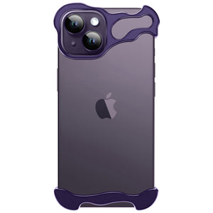 Designed for iPhone 14 Pro Max Phone Case (2024), Minimalist Protective Shock Absorption Aerospace Grade Aluminum Shells + Elastomer Inlays Easy Fit 6.7 inch Gift (lens sticker+alcohol pack+extra set of glue+packaging box) (purple)