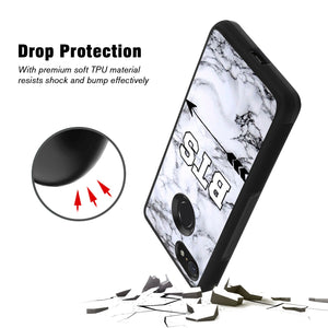 Phone Case Compatible with Google Pixel 3 Xl Marble BTS Luxury Elegant Square Protective Metal Decoration Corner