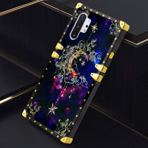 Phone Case Compatible with Samsung Galaxy Note 10 Plus, Samsung Galaxy Note 10 Plus 5G Moon Star Luxury Elegant Square Protective Metal Decoration Corner