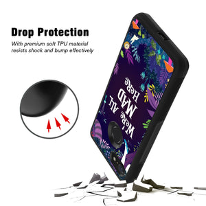 Phone Case Compatible with Google Pixel 3 Alice In Wonderland Background We'Re All Mad Here Luxury Elegant Square Protective Metal Decoration Corner