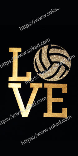 9JH2 Cute Volleyball LOVE Pattern