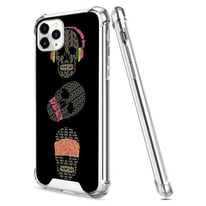 Compatible with iPhone 14 13 12 11 Pro Max X XR XS Max SE2020 7 8 Plus Anti-Drop Phone Case Three Wise Skulls Clear TPU Bumper Full Body Protection Cover