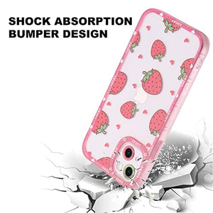 iPhone 13 Case Red Strawberry Cute Camera Hole Protective 6.1 inch 2021