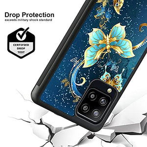 SOKAD Compatible with Samsung Galaxy A12 Case Blue Butterfly Case