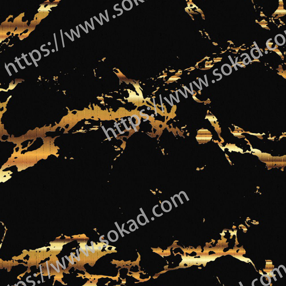 SKKI Black Marble Metallic Gold