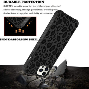 iPhone 13 Pro Max Black Leopard Design Slim Protective Fitted Case