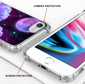 Compatible with iPhone 14 13 12 11 Pro Max X XR XS Max SE2020 7 8 Plus Anti-Drop Phone Case Sky Clear TPU Bumper Full Body Protection Cover