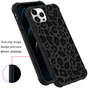 iPhone 13 Pro Max Black Leopard Design Slim Protective Fitted Case