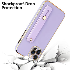 iPhone 12 Pro Max Purple Plating with Kickstand Slim Thin Cover Case for Women Girls