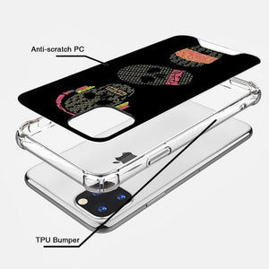 Compatible with iPhone 14 13 12 11 Pro Max X XR XS Max SE2020 7 8 Plus Anti-Drop Phone Case Three Wise Skulls Clear TPU Bumper Full Body Protection Cover