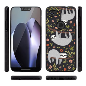 Phone Case Compatible with Google Pixel 3 Lite Cartoon Sloth Luxury Elegant Square Protective Metal Decoration Corner