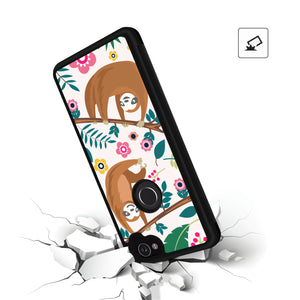 Phone Case Compatible with Google Pixel 2 Floral Sloth Luxury Elegant Square Protective Metal Decoration Corner