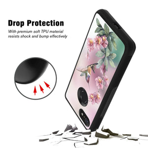 Phone Case Compatible with Google Pixel 3 Xl Beautiful Hummingbird Drawing Luxury Elegant Square Protective Metal Decoration Corner