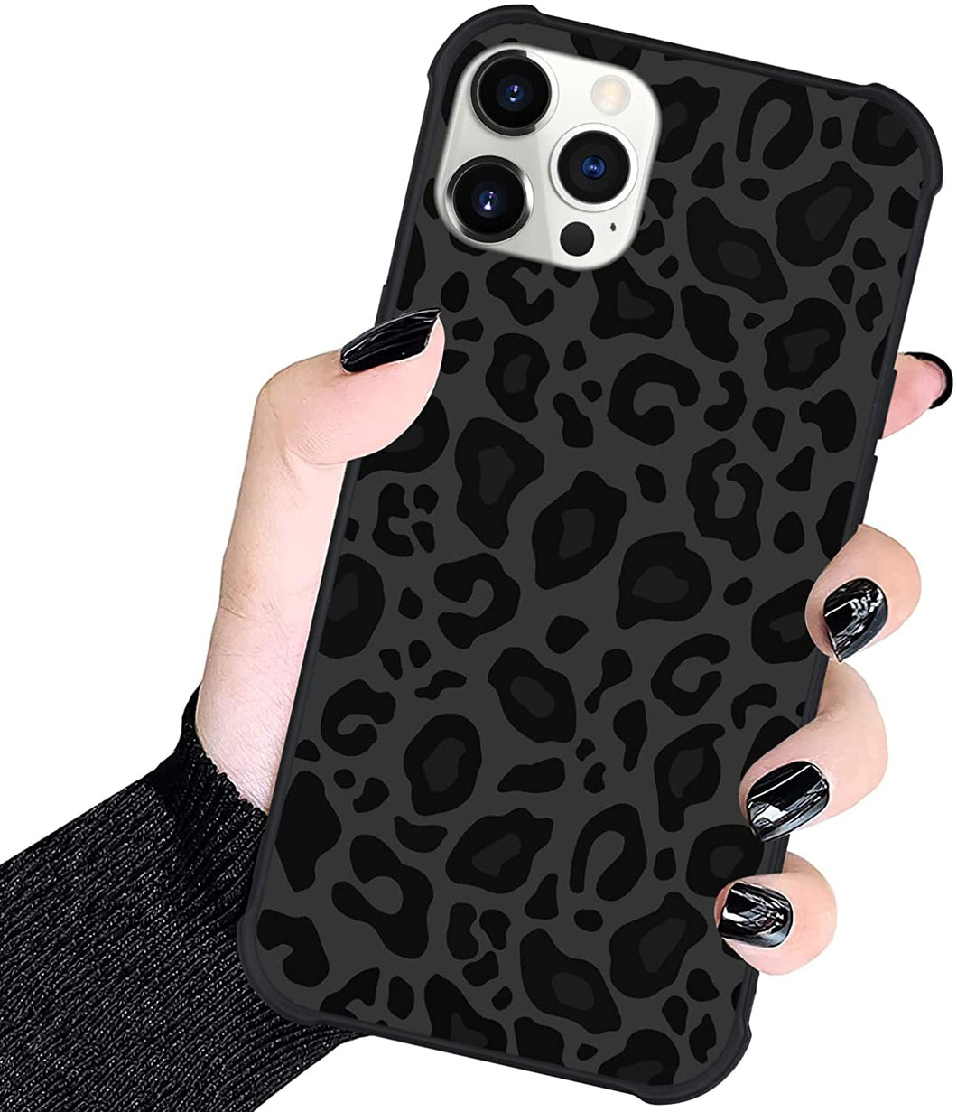 iPhone 13 Pro Max Black Leopard Design Slim Protective Fitted Case