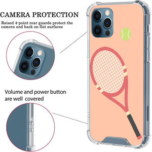 Compatible with Anti-Drop Phone Case Tennis Pattern TPU Bumper Full Body Protection Cover for iPhone 14 13 11 12 Pro Max 13 Pro 11 Protection Cover