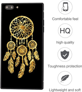 iPhone 14 13 12 11 Pro Max X XR XS Max Square Mobile Phone Case with Golden Dream Catcher TPU Edge Full Body Protection Reinforced Corners Case