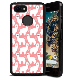 Phone Case Compatible with Google Pixel 3 Cute Llama Alpaca Luxury Elegant Square Protective Metal Decoration Corner
