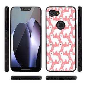 Phone Case Compatible with Google Pixel 3 Lite Cute Llama Alpaca Luxury Elegant Square Protective Metal Decoration Corner
