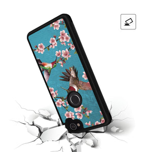 Phone Case Compatible with Google Pixel 2 Hummingbird Painting Luxury Elegant Square Protective Metal Decoration Corner