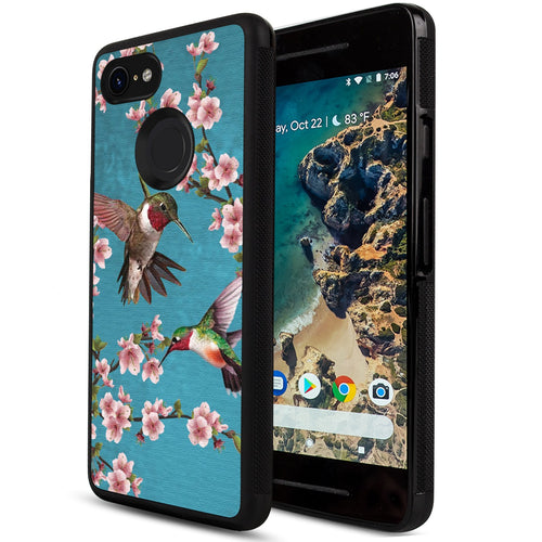 Phone Case Compatible with Google Pixel 3 Hummingbird Painting Luxury Elegant Square Protective Metal Decoration Corner