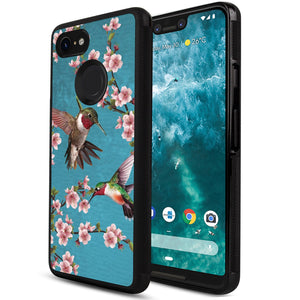 Phone Case Compatible with Google Pixel 3 Xl Hummingbird Painting Luxury Elegant Square Protective Metal Decoration Corner