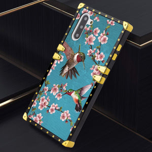 Phone Case Compatible with Samsung Galaxy Note 10 Hummingbird Painting Luxury Elegant Square Protective Metal Decoration Corner