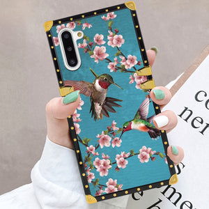Phone Case Compatible with Samsung Galaxy Note 10 Hummingbird Painting Luxury Elegant Square Protective Metal Decoration Corner