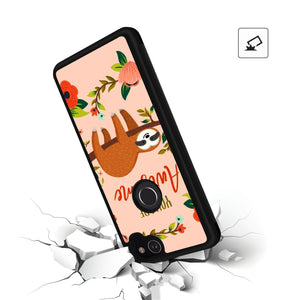 Phone Case Compatible with Google Pixel 2 XL Sloth Bear Lying Tree Luxury Elegant Square Protective Metal Decoration Corner