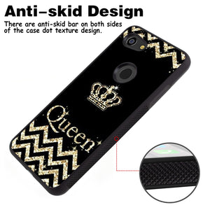 Phone Case Compatible with Google Pixel 3 Lite Glitter Queen Crown Luxury Elegant Square Protective Metal Decoration Corner