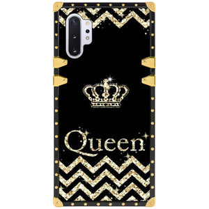 Phone Case Compatible with Samsung Galaxy Note 10 Plus, Samsung Galaxy Note 10 Plus 5G Glitter Queen Crown Luxury Elegant Square Protective Metal Decoration Corner