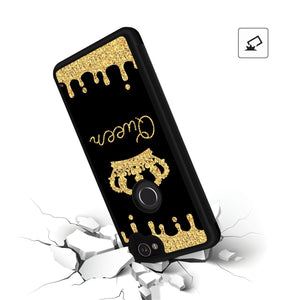 Phone Case Compatible with Google Pixel 2 Queen Golden Crown Luxury Elegant Square Protective Metal Decoration Corner