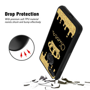Phone Case Compatible with Google Pixel 3 Queen Golden Crown Luxury Elegant Square Protective Metal Decoration Corner