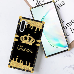 Phone Case Compatible with Samsung Galaxy Note 10 Queen Golden Crown Luxury Elegant Square Protective Metal Decoration Corner