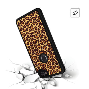 Phone Case Compatible with Google Pixel 2 Leopard Print Luxury Elegant Square Protective Metal Decoration Corner