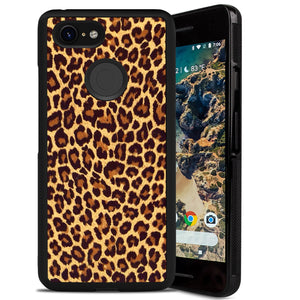 Phone Case Compatible with Google Pixel 3 Leopard Print Luxury Elegant Square Protective Metal Decoration Corner