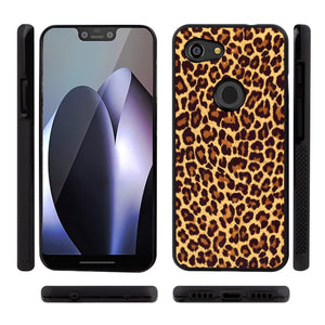 Phone Case Compatible with Google Pixel 3 Lite Leopard Print Luxury Elegant Square Protective Metal Decoration Corner