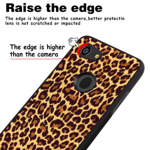 Phone Case Compatible with Google Pixel 3 Lite Leopard Print Luxury Elegant Square Protective Metal Decoration Corner