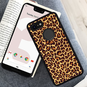 Phone Case Compatible with Google Pixel 3 Xl Leopard Print Luxury Elegant Square Protective Metal Decoration Corner