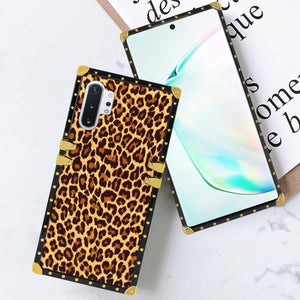 Phone Case Compatible with Samsung Galaxy Note 10 Plus, Samsung Galaxy Note 10 Plus 5G Leopard Print Luxury Elegant Square Protective Metal Decoration Corner