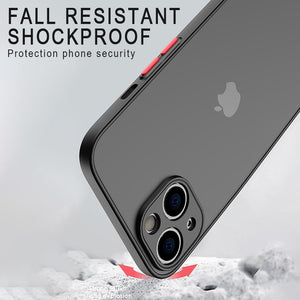 Luxury Silicone Shockproof Matte Phone Case For iPhone 14 13 12 11 Pro Max Mini X XS XR 7 8 Plus SE 2 2020 Transparent Thin Cover
