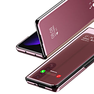 Z Fold 4 3 5G Funda Flip Case For Samsung Galaxy Z Fold 2 W21 Mirror Clear View PU Leather Shell Phone Case Cover W22 Capa