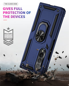 For Samsung Galaxy Z Fold 3 Case Shockproof Armor Magnet Ring Holder Stand Bracket Back Cover For Galaxy Z Fold 4 5G Cases