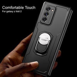 Luxury Shockproof Ring Case For Samsung galaxy Z Fold 3 2 Case Hard PC Protective Holder Cover For Galaxy Fold 1