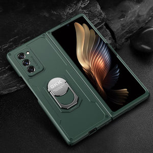 Luxury Shockproof Ring Case For Samsung galaxy Z Fold 3 2 Case Hard PC Protective Holder Cover For Galaxy Fold 1