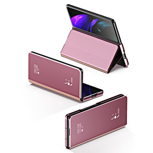 Z Fold 4 3 5G Funda Flip Case For Samsung Galaxy Z Fold 2 W21 Mirror Clear View PU Leather Shell Phone Case Cover W22 Capa