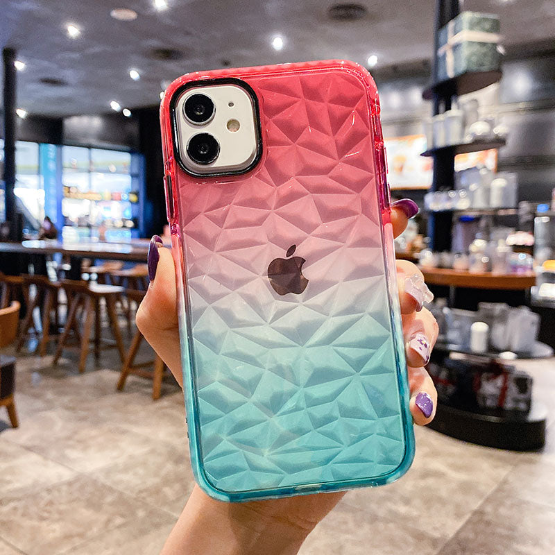 3D Gradient Diamond Pattern Case For iPhone 11 Clear cover for iPhone 13 12 Pro Max 11 6 6s 7 Plus 8 Plus X XR XS Max Fundas
