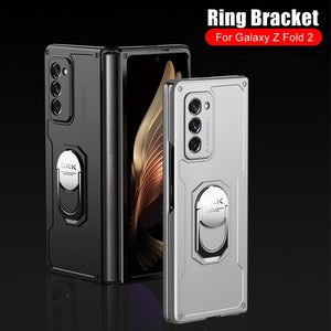 Luxury Shockproof Ring Case For Samsung galaxy Z Fold 3 2 Case Hard PC Protective Holder Cover For Galaxy Fold 1