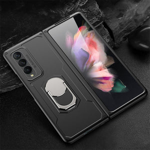 For Samsung Galaxy Z Fold 3 5G Case Armor Ring Holder Case 360 Bracket Hard PC Protective Cover For Galaxy Z Fold 3 2