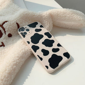 Retro cow print art japanese Phone Case for apple iPhone 14 13 12 11 Pro Max Xr Xs Max 7 8 Plus X 13mini 7Plus case Cute soft cover