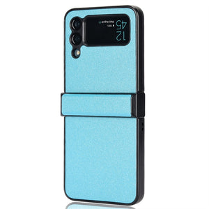 Luxury Siamese Carbon Fiber Slim Case for Samsung Galaxy Z Flip 3 4 Flip3 Anti-knock Phone Protective Cover for Samsung Z Flip4